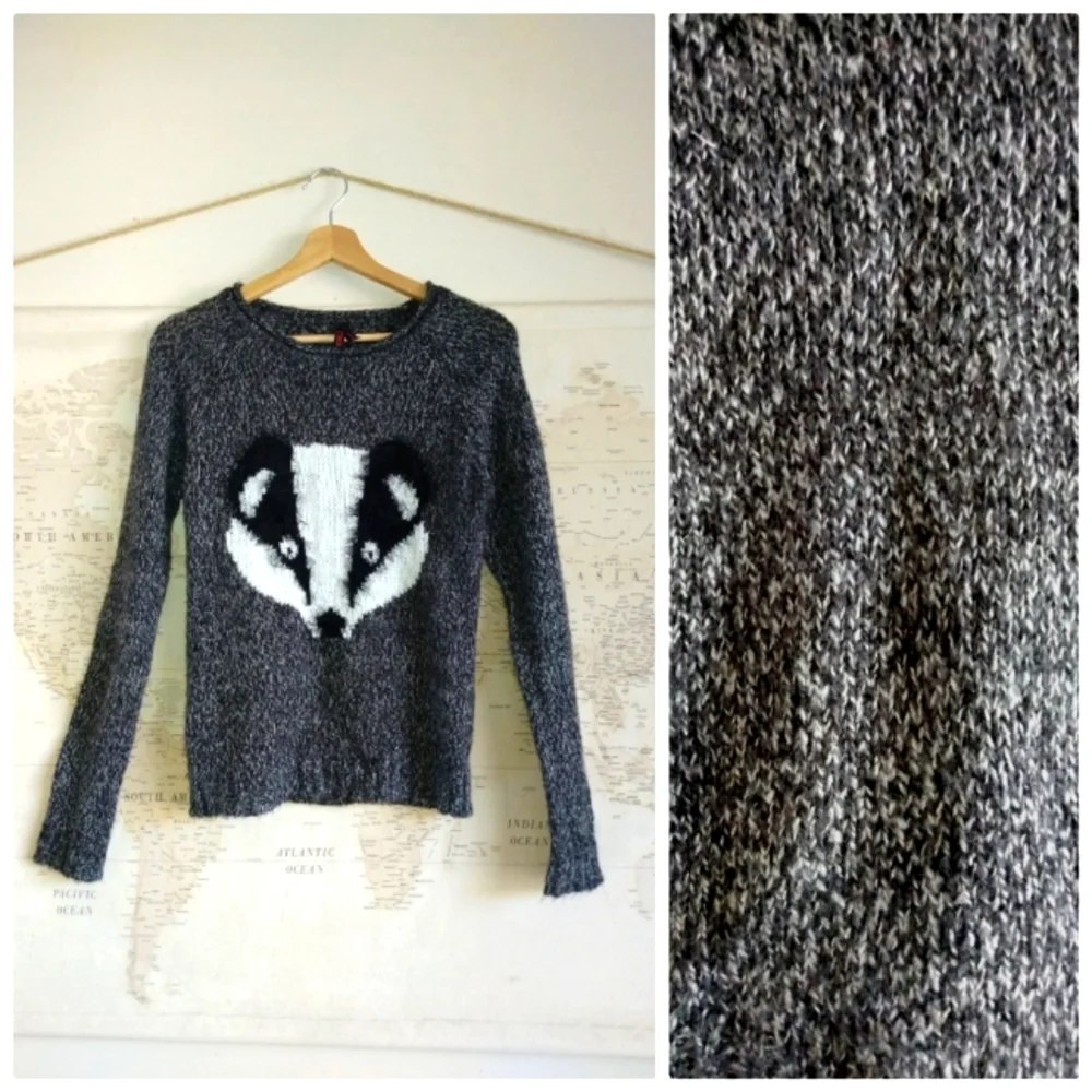 Yoki Badger Knit Sweater in Heather Grey-Size M - Picture 2 of 7